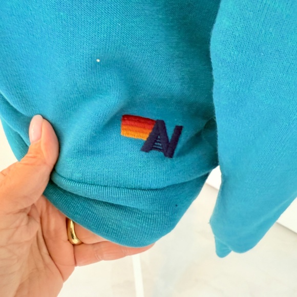 Aviator Nation Teal Blue VENICE CA Pullover Sweatshirt & Jogger Set - Picture 6 of 12